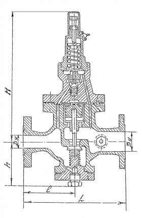 Клапан редукционный фланцевый проходной для пара